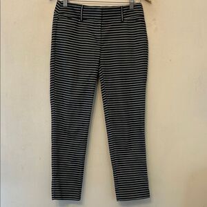 Loft black white striped ankle pants Marisa fit Size 2 EUC